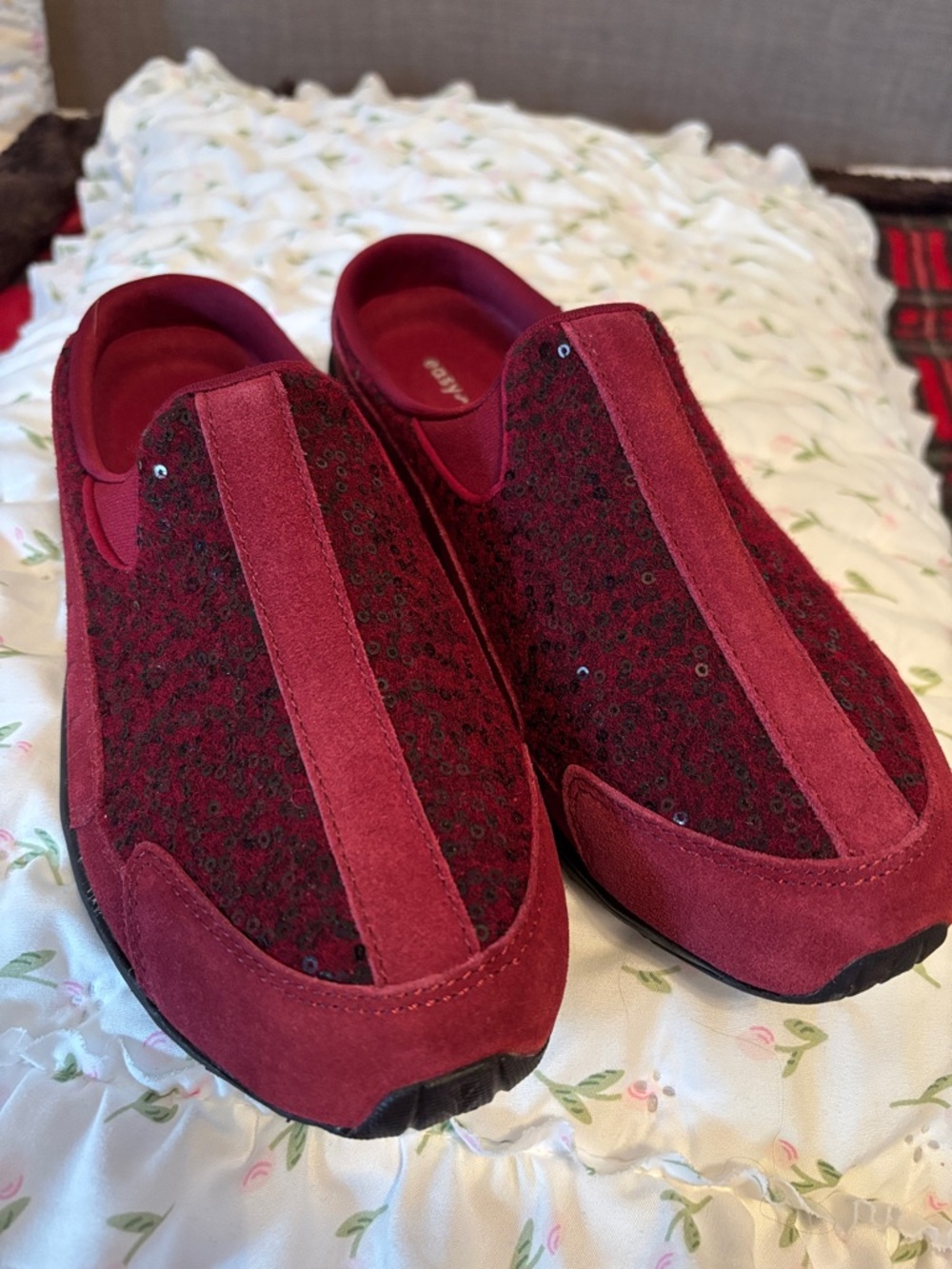 Easy Spirit Traveltime Sequin Mules.